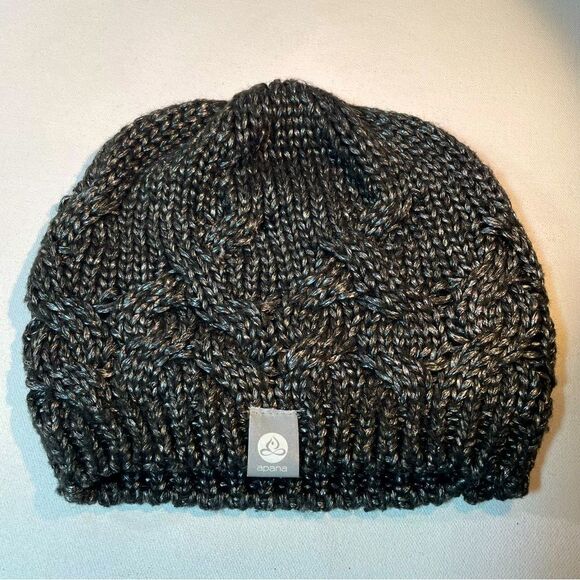 Apana black metallic modern cable knit hat - Picture 1 of 5